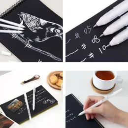 Sakura Gelly Roll Gel Pen White Color 0,5 мм 0,8 мм 1,0 мм высокий свет ручка черная картонная живопись ручка белая линия