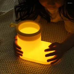 Table Lamps 2024 Silicone Lamp Cute Patting Rain Boots Soft Light For Night Feeding And Bedside Bedroom LED Charging