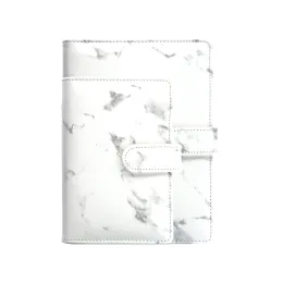 Padfolio A5 A6 PU Leather Notebook Shell Marble Looseleaf Binder Cover Diary Schedule Journal Binder White Marble Print Notebook Covers