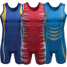 Wrestling Singlet BodySuit Lotard -Outfit Unterwäsche Gymnastik Ärmel und Triathlon Powerlifting Cloding Swimming Running Skinuit 240319