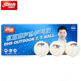 Bola de tênis de mesa ao ar livre DHS Novo desempenho estável em todos os clima ABS D40+ Bolas de plástico Pingue -pongue bolas
