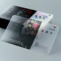 Buste Transparent Platic Cards Cardni da visita personalizzati inchiostri inchiostri in PVC 200 pezzi/lotto design gratuito