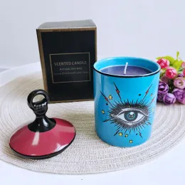 YWDL Eye Stary Sky Storage Jar com tampa Cerâmica Tanque de armazenamento em casa de vela de cerâmica para decoração de pincel cosmético de jóias