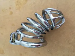 Senaste kurva snap ring design manlig medelstora rostfritt stål kuk bur penis bälte enhet vuxen bdsm produkter sex leksaks bästa kvalitet