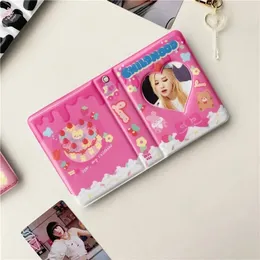 Adorable Kawaii Bear Hollow Card Binder Photo Album with 40 Pockets for Name Cards Photocards and ID Holder - 3 Inch Love-themed Design and