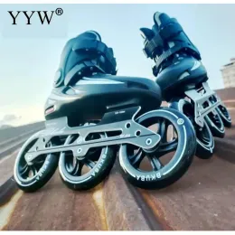 Ayakkabılar 125mm 3 tekerlekler profesyonel acbe7 yetişkin satır içi roller patates ayakkabı buz paten hız slalom erkekler kadın paten silindirleri ayakkabı