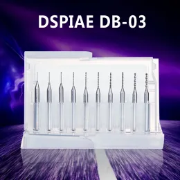 DSPIAE DB-03 Drill Bit 0,3-1,2 mm volframstålkombinationsmodellverktyg Sliver Handverktyg Hobby Tillbehör 10st/set