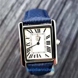 Luksusowe zegarki Tank de Carters zegarki Pierre Lucerne 1888 Swiss Inspired Vintage Style Mens Dress Watch Blue Band fnp6f8
