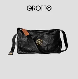 Grotto persönliche Musik geschlechtslose schwarze Steintaschen kleine Falten Premium Feel große Kapazität Ein Schulterkreuzkörper Alle Art von Mode