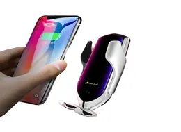 Smart Automatic Clamping R1 Car Wireless Charger for iPhone XR XS 8 Plus Galaxy S10 S9 مع جهاز استشعار Mount Phone Rack7807476
