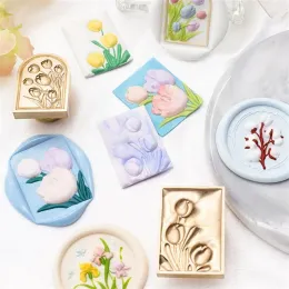 Çiçekler balmumu mühür damgası 3D bitki/kelebek/llotus sızdırmazlık damgası kafası Kartlar zarfları düğün davetiyeleri scrapbooking