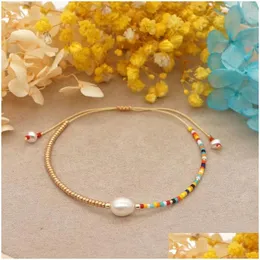 Charm Bracelets Go2Boho Freshwater Pearl Bracelet For Women Golden Beaded Bangles Jewelry Pseras Adjustable Beads Jewellery Perles Dro Dhqe7