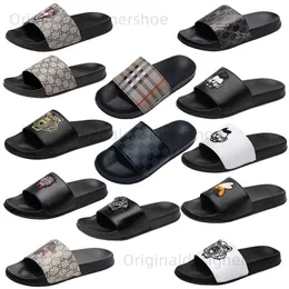 Slippers Newest Luxury Brand Men Slides shoes Slippers Summer Sandals Beach Slide Flat Designer Classic G Grid pattern Print avatar flip flops sneakers size 3946 T24