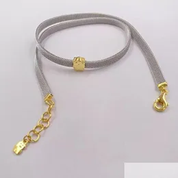 Kedjor Authentic 925 Sterling Sier Chain Halsband Guld- och stålhalsband Fits European Bear Jewelry Style Gift 613102790 Drop Delive Otyfn