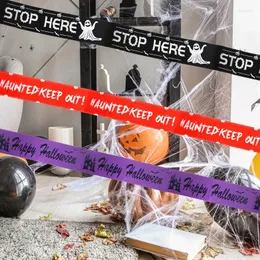 Decoração de partidos Halloween Aviso Tape de 6m Comprimento Sinais de cautela Linha de perigo