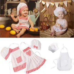 Fotografering baby kock förkläde hatt baby barn lagar kostym nyfödd fotografering props outfit kläder