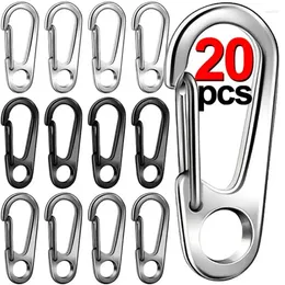 سلاسل المفاتيح 5/20pcs لوبستر قفل مشبك keychian mini mini carabiners في الهواء الطلق التخييم المشي لمسافات طويلة الابازيم سبائك الربيع snap hook cline أداة أداة مفتاح