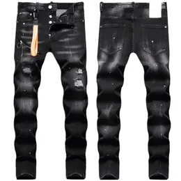 Domande da uomo jeans jeans patch slim pantaloni spraccia lussuosi stretch denim jean pantaloni magri joggers jogger grandi e alto hip hop streetwear