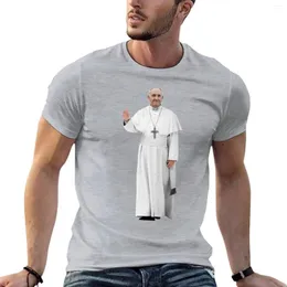 Topy z czołgami męskimi Wysokie rozdzielczość machanie Papież Franciszka T-shirt duże koszulki Estetyczne ubrania Bluzka Koszula