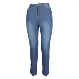 Kvinnors jeans mager för fin kvinna hög midja bantning jenas med fickor damer denim byxor casual streetwear försäljning ropa mujer