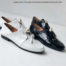 the row shoes The * row pearl loafers are womens glossy leather round toe four season versatile shoes that can be easily worn with a flat sole high quality