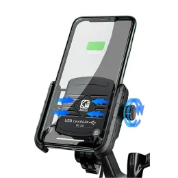 Aluminium-Motorrad-Telefonhalter Mount Mount Moto Fahrrad-Lenkerhalterung für 3 bis 7,0 Zoll Mobiltelefone Heckansicht Handy-Mobiltelefonhalterung