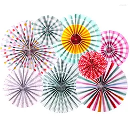 Party Decoration 8pcs/Set Diy Hanging Colorful Paper Fans Flowers Set For Wedding Babyshower Birthday Parties And Events Prop