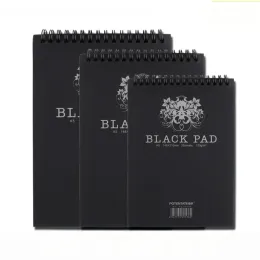 Skissböcker A4/A5 Black Paper Sketch Drawing Pad 32 Sheets 120GSM Spiral Bound Sketchbook för färgpennor, grafit, kol, pasteller