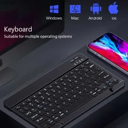 Клавиатуры Mini Беспроводная клавиатура Bluetooth клавиатура подходит для портативной планшеты Bluetooth -клавиатуры iPad, подходящая для Samsung Xiaomi Androidl2404