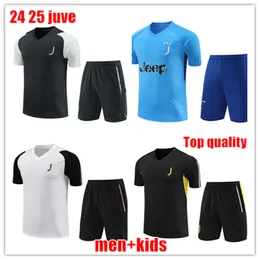 2024新しいトラックスーツJuve Football Training Suit 24 25 Juve Men Kids Soccer Jerseys Kit Sweatshirt Chandal Futbol Survetement Foot短袖スポーツウェアトップ