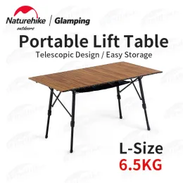 Arredamento naturalehike mw03 tavolo pieghevole esterno altezza scalabile altezza picnic barbecue in lega in alluminio campeggio tavolo da tè portatile cuscinetto cuscinetto 30 kg