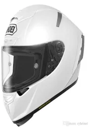 Полное лицо x14 Глянец белый мотоцикл -шлем антифог -козырька ездит на автомобиле мотокросс.