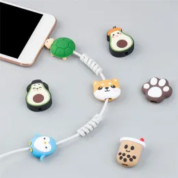 PVC 소프트 접착제 USB 케이블 보호자 데이터 라인 코드 보호기 보호 케이스 케이블 와인 더 iPhone 안드로이드 충전 케이블을위한 케이블 위선 커버