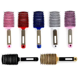 Factory direct bristle round head shape massage comb curly hair plastic hair Big Bend comb wide tooth comb spot