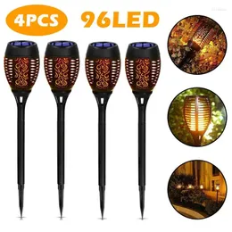 Garden Decorations Lawn Dancing Lamp Path Patio Waterproof LED Solar Lamps Torch Floor Flame Flickering Outdoor Lights 96