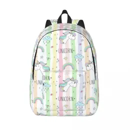Bags Girl Dudelsack Rainbow Cloud Unicorn Rucksack für Kindergarten Grundschule Einhörner Geschenk für Mädchen Kinder Kinderbeutel Schulbag