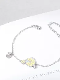 Armband thaya söt citron design armband för kvinnor original design tunn kedja läckra armband handgjorda fruktserier damer smycken gåva