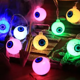 Strings Halloween Scary Ghost Eye LED String 10/20 Diods Fairy Lamp 2024 Świąteczny festiwal bar domowy Decoratuon
