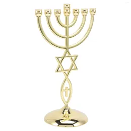 Titulares de velas Candlestick Stand Stand Candelabra Metal Centerpipe diminua o pilar alto Hanukkah Jewish Standing Tealight Festival