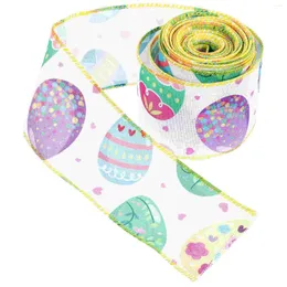 Gift Wrap Easter Ribbon With Printing Wrapping Ribbons Spring Wired DIY Decorative For Wreaths Crafts