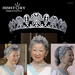 Hair Clips Himstory High Quality Japanese Royal Cubic Zirconia Floral Tiara Crown Wedding Birthday Party Prom Sparkling CZ Accessories