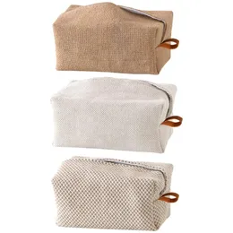 LINEN TILSUE BOX HOLDER Dekoration Tygvävnad Täck Pouch Container för hemkök servettpapper bänkskivbil Restaurang