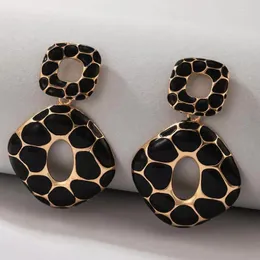 Dangle Earrings 2024 트렌드 Boho Fashion for Women Cool STUFF Personale Square Leopard Print Geometry Vintage Jewelry