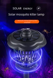 Solar Electric Shock Myggmordarlampa, utomhusbelysningslandskap, hushållens myggavvisande och flygdödarlampa, LED Patio Lawn Light