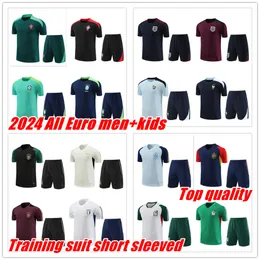 2024 Euro Cup Portugal Tracksuit Jerseys French Eengland SSpain Football Training Suit 24 25 Brasilien Tyskland Shorts Sleeves Tracksuits Shirt Men Kid Kit Sportwear