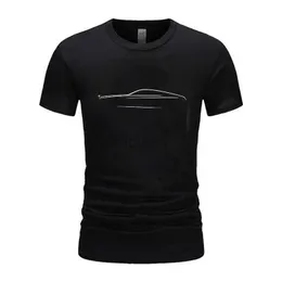 T-shirty męskie 2024 NOWOŚĆ MENS Casual Top T-shirt z krótkim rękawem z nadrukiem samochodowym moda