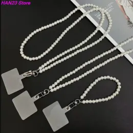 Nuovo stile 1pc Mobile per cellulare Portable Mobile Crossbody Necklace Chain Cingcio perle Antità anti-lost per la custodia del telefono