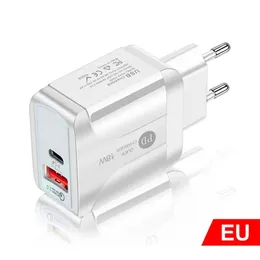 PD12W Зарядное устройство 5V2A Mobile Phone Charge Eu US UK Зарядка Head Type-C Adapter PD+USB-заряд