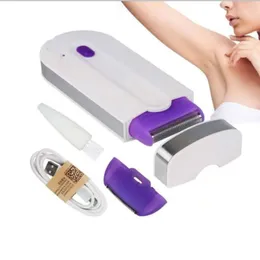 2024 Professionell smärtfritt hårborttagningssats Laser Touch Epilator USB uppladdningsbar Kvinnor kropp ansikte ben bikini hand rakappast hårborttagning