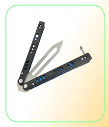 TheOne BRS 복제 나비 트레이너 나이프 블랙 G10Titanium handle D2 블레이드 부싱 시스템 접이식 나이프 생존 5388714